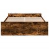 vidaXL Cadre de lit avec tiroirs sans matelas ch&ecirc;ne fum&eacute; 135x190 cm