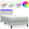 vidaXL Sommier &agrave; lattes de lit et matelas et LED gris clair 90x210 cm velours