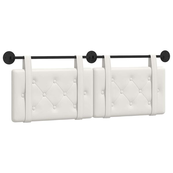 vidaXL T&ecirc;te de lit suspendue Blanc 130 x 55 x 5 cm Simili cuir