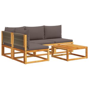 vidaXL Ensemble de canap&eacute;s de jardin 5 pi&egrave;ces avec coussins en bois d'acacia et corde