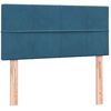 vidaXL Sommier &agrave; lattes de lit et matelas bleu fonc&eacute; 90x210 cm velours