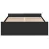 vidaXL Cadre de lit avec tiroirs sans matelas noir 135x190 cm