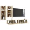 vidaXL Ensemble de meubles TV 4 pcs Ch&ecirc;ne sonoma Bois d'ing&eacute;nierie