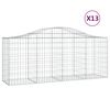 vidaXL Paniers &agrave; gabions arqu&eacute;s 13 pcs 200x50x80/100 cm Fer galvanis&eacute;