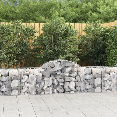 vidaXL Paniers à gabions arqués 3 pcs 200x50x60/80 cm Fer galvanisé