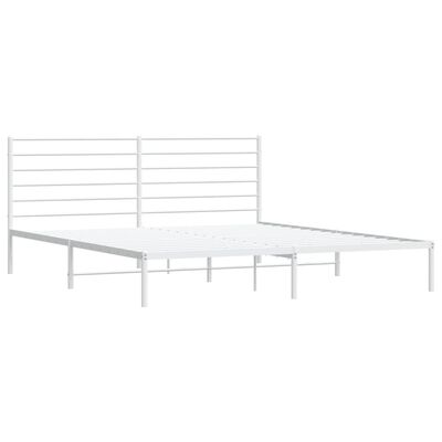 vidaXL Cadre de lit métal sans matelas et tête de lit blanc 200x200 cm