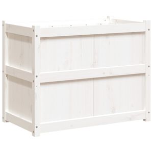 vidaXL Jardini&egrave;re blanc 90x50x70 cm bois de pin massif