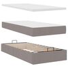 vidaXL Lit ottoman avec matelas taupe 90x200 cm tissu