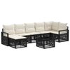 vidaXL Ensemble de canap&eacute; de jardin 8 pc Noir polyrotin