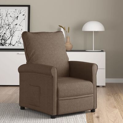 vidaXL Fauteuil inclinable Marron Tissu