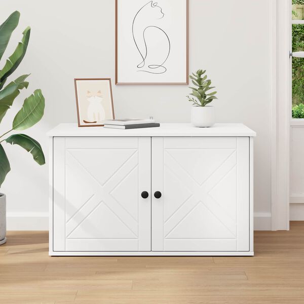 vidaXL Maison pour chat Blanc 85 x 55 x 50,5 cm Bois d'ing&eacute;nierie