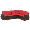 vidaXL Ensemble de canap&eacute; de jardin 6 pcs avec coussins marron r&eacute;sine tress&eacute;e
