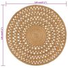 vidaXL Tapis Jute tress&eacute; &agrave; la main 120 cm Rond