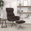 vidaXL Chaise de relaxation avec tabouret Marron brillant Similicuir