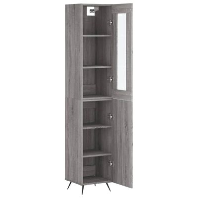 vidaXL Buffet haut Sonoma gris 34,5x34x180 cm Bois d'ingénierie