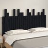 vidaXL T&ecirc;te de lit murale Noir 146,5x3x80 cm Bois massif de pin