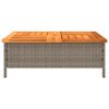 vidaXL Table de jardin gris 70x70x25 cm r&eacute;sine tress&eacute;e et bois acacia