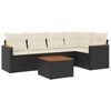 vidaXL Salon de jardin 6 pcs avec coussins noir r&eacute;sine tress&eacute;e