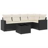 vidaXL Salon de jardin 6 pcs avec coussins noir r&eacute;sine tress&eacute;e