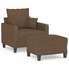 vidaXL Fauteuil avec repose-pied Marron 60 cm Tissu