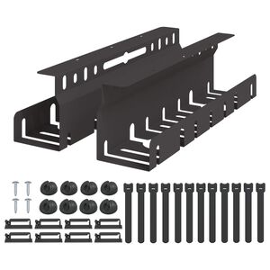 vidaXL Plateau de gestion de c&acirc;bles sous le bureau 2 pc Noir