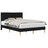 vidaXL Cadre de lit avec t&ecirc;te de lit Noir 140 x 190 cm Tissu