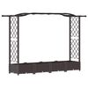 vidaXL Lit &Eacute;lev&eacute; avec Treillis et Toit Marron 207 x 40 x 123 cm PP