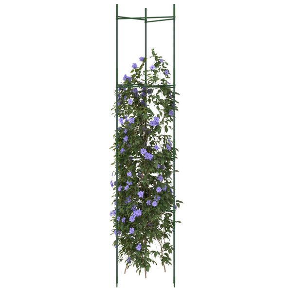vidaXL Cage &agrave; tomates 2 pcs 154 cm acier et PP