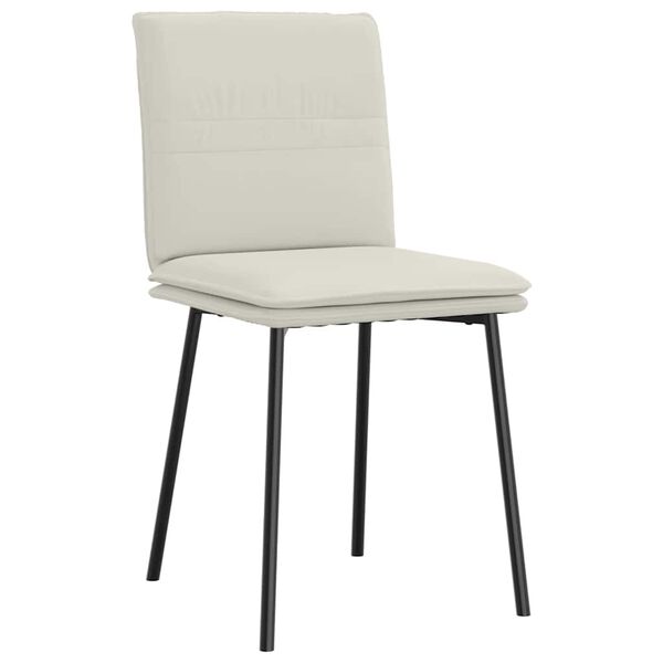 vidaXL Chaises &agrave; manger lot de 4 Cr&egrave;me Velours