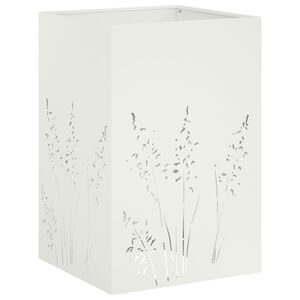 vidaXL Cache-pot de jardin Blanc 50 x 50 x 75 cm Acier lamin&eacute; &agrave; froid