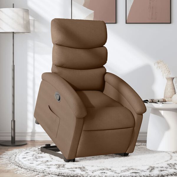 vidaXL Fauteuil inclinable Marron Tissu