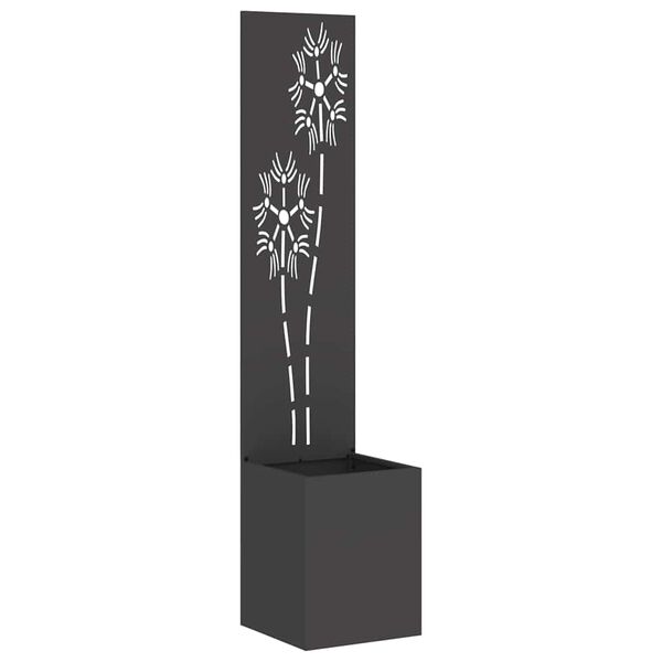 vidaXL Écran de confidentialité de jardin Floral Noir 32 x 140 cm