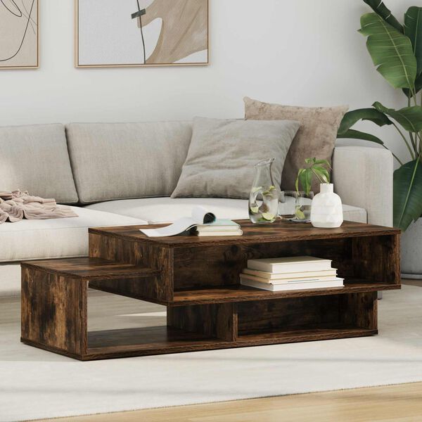 vidaXL Table basse Ch&ecirc;ne fum&eacute; 105 x 50 x 32,5 cm Bois d'ing&eacute;nierie