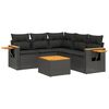 vidaXL Salon de jardin 6 pcs avec coussins noir r&eacute;sine tress&eacute;e