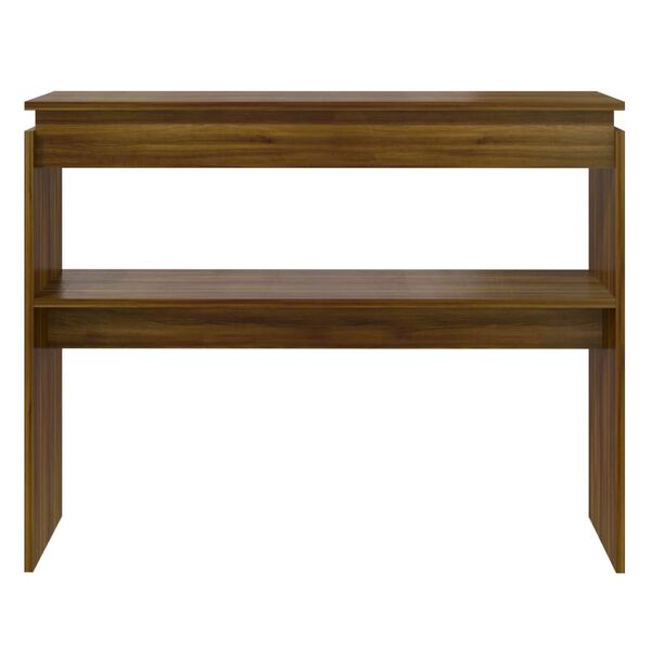 vidaXL Table console Ch&ecirc;ne marron 102x30x80 cm Bois d'ing&eacute;nierie