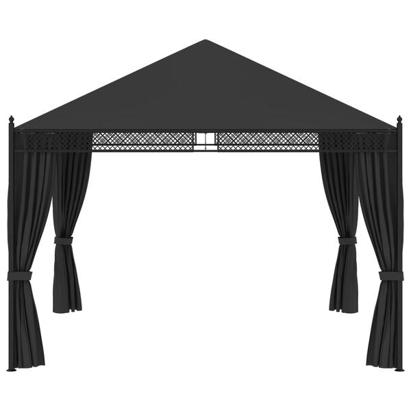 vidaXL Belv&eacute;d&egrave;re avec rideaux 3,5x3,5x3,1 m Anthracite