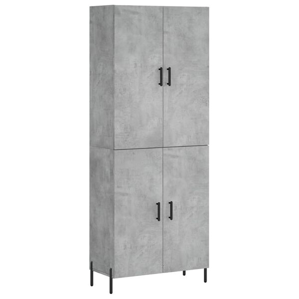 vidaXL Buffet haut Gris b&eacute;ton 69,5x34x180 cm Bois d'ing&eacute;nierie