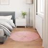 vidaXL Tapis en fausse Tafalla Rose &Oslash; 80 cm Polyester