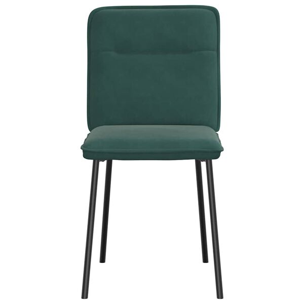 vidaXL Chaises &agrave; manger lot de 4 Vert fonc&eacute; Velours
