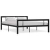 vidaXL Cadre de lit sans matelas noir et blanc m&eacute;tal 120x200 cm