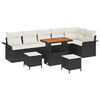 vidaXL Ensemble de canap&eacute; de jardin 9 pc Noir polyrotin
