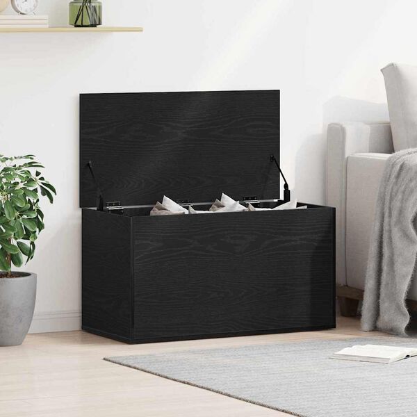vidaXL Boîte de Rangement Chêne noir 84 x 42 x 46 cm Bois d'ingénierie