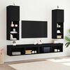 vidaXL Ensemble meuble TV 2 pcs Ch&ecirc;ne noir 30,5 x 30 x 102 cm