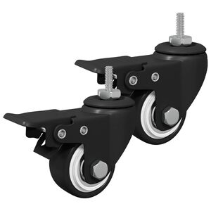 vidaXL Roulettes 2 pcs Noir M6 x 1.5 mm Fer et nylon