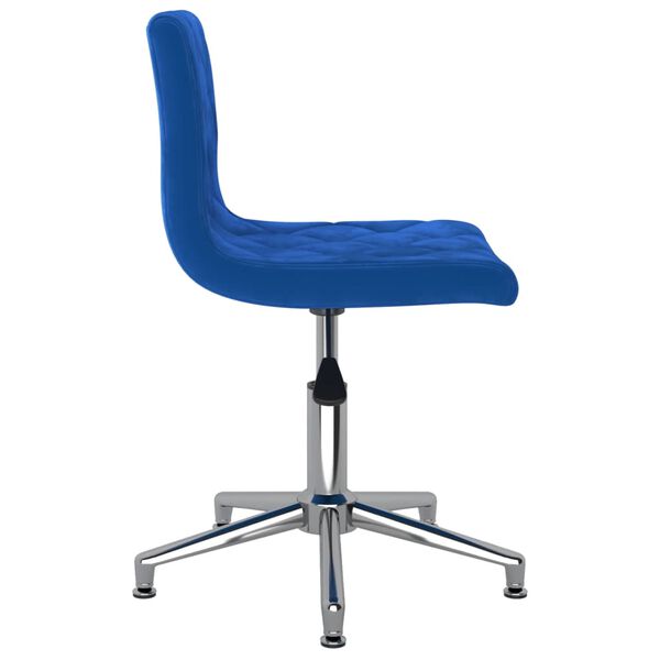 vidaXL Chaise pivotante de bureau Bleu Velours