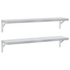 vidaXL &Eacute;tag&egrave;res murales 2 pcs 100x23,5 cm argent&eacute; acier inoxydable