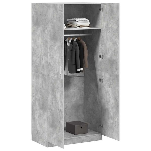 vidaXL Garde-robe Gris b&eacute;ton 90x52x200 cm Bois d&rsquo;ing&eacute;nierie