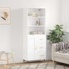 vidaXL Buffet haut Blanc 69,5x34x180 cm Bois d'ing&eacute;nierie