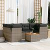 vidaXL Salon de jardin avec coussins 7 pcs gris r&eacute;sine tress&eacute;e