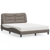 vidaXL Lit avec matelas Hvar taupe 120x200 cm tissu